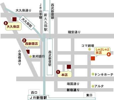 とんかつ にいむら3店舗地図